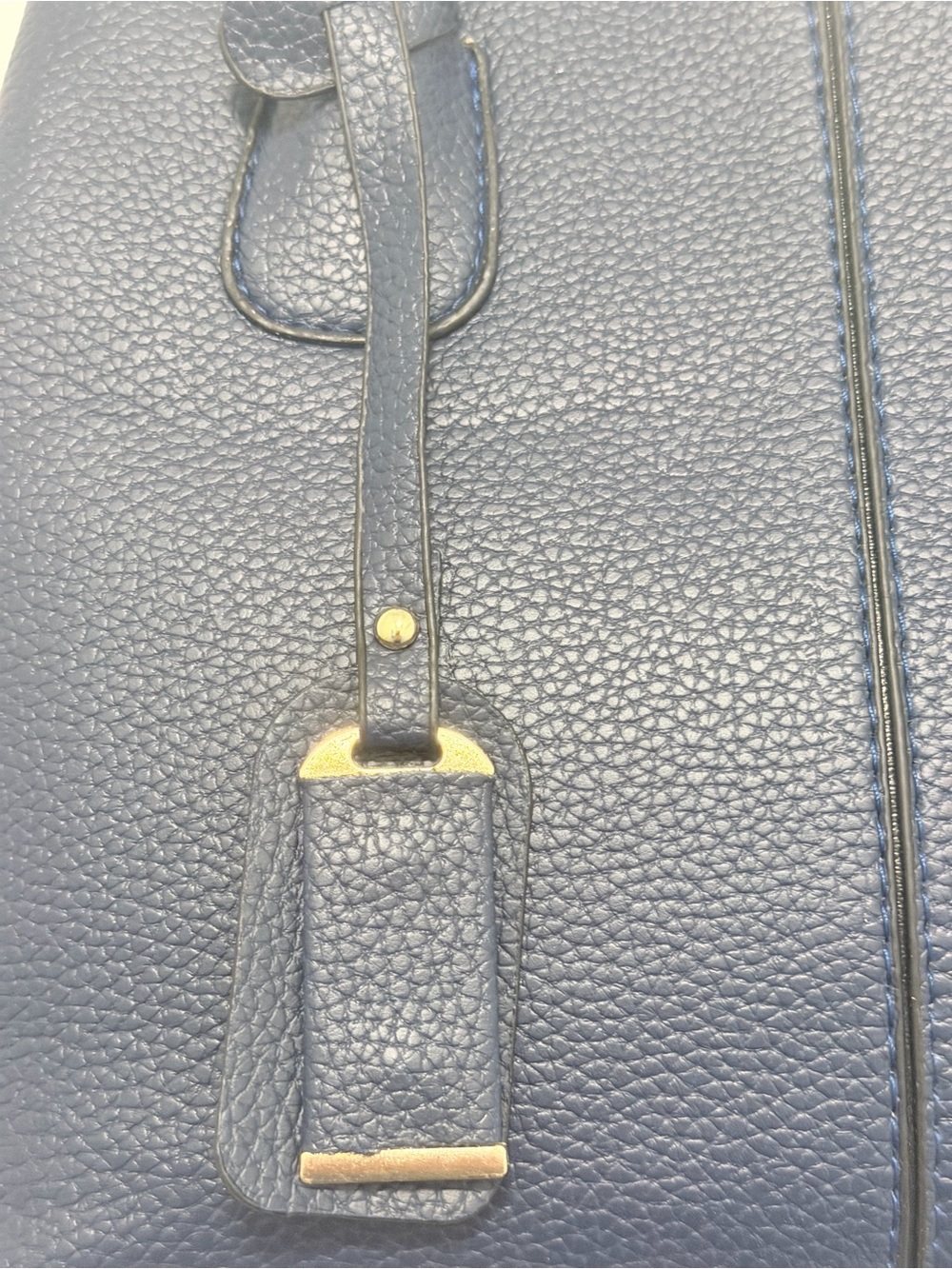Vegan Leather Convertible Crossbody Satchel Bag in navy blue - Picture 3 of 8